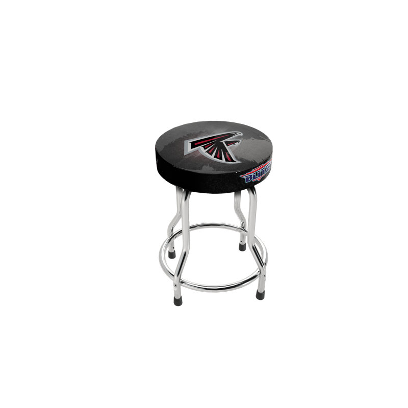 Upholstered Adjustable Height Counter Stool with Metal Frame, Atlanta Falcons