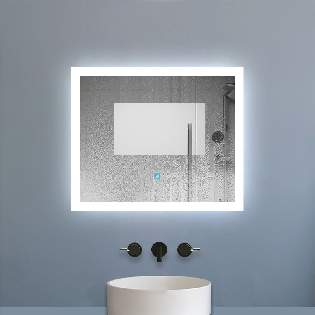 Illuminated Led Bathroom Mirror With Demister | Single Touch Sensor Switch