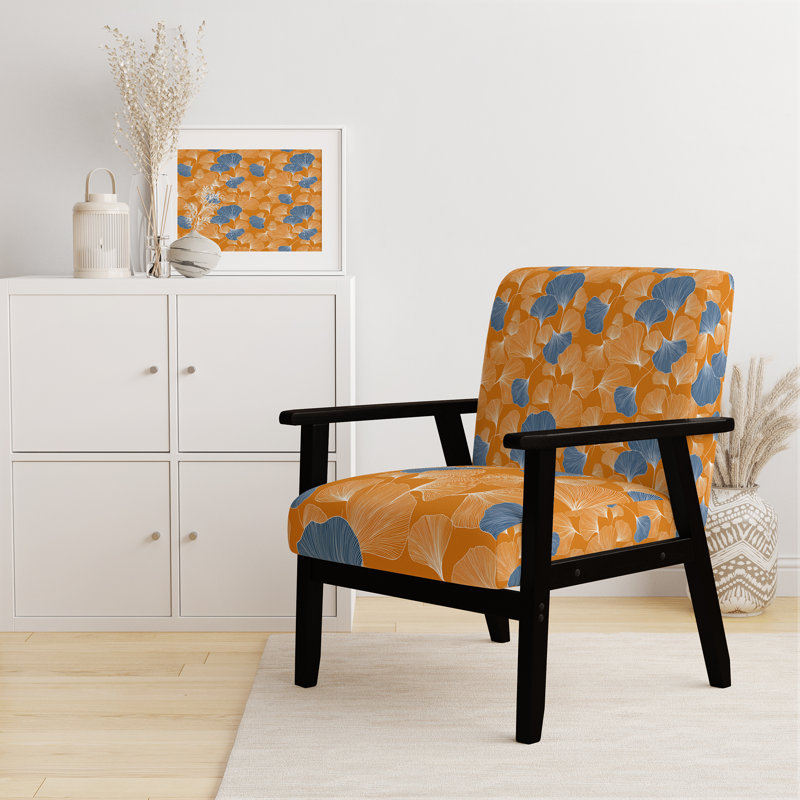 Chaise rembourrée Coastal, Accoudoirs carrés noirs
