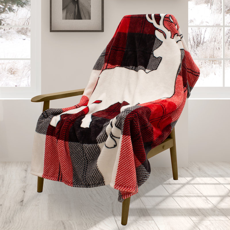 Jeté très doux, léger, microplush, confortable et fonctionnel, Rouge