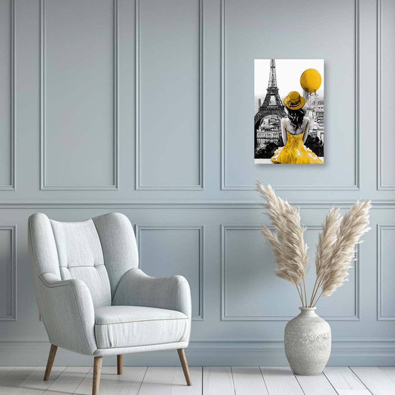 Wrapped Canvas Print, 45 cm H x 30 cm W, Yellow
