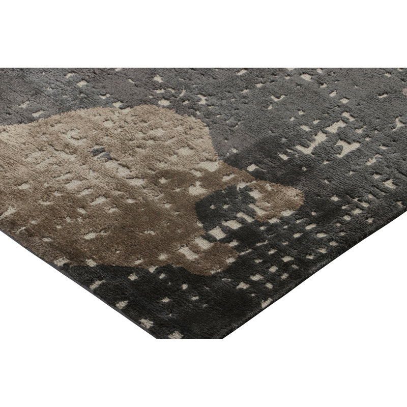 Rug & Kilim’S Modern Abstract Rug In Gray And Beige-Brown Tones “City Lights”