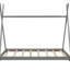 Plateforme de lit simple à structure triangulaire grise - composée de bois de pin robuste et d'un assemblage sans effort