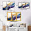«Diellza Blue, Gold and Purple Splash V», reproduction sur toile 3 pièces-87912656-87912659