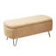 Gold Legs Camel Faux Fur Living Room Storage Bench For Bedroom Area Upholstered With Decor-1780297412
