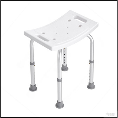 Shower Chair, Adjustable Height Shower Stool with Built-in Handles, Shower Seat for Inside Shower or Tub, Non-Slip Bench Bathtub Stool Seat for Elderly Disabled Handicap, 158.8 kg Capacity