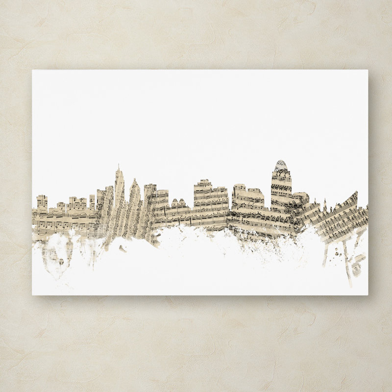« cincinnati ohio, feuille de l’ohio », impression sur toile tendue, H 12 po x l 19 po x P 2 po