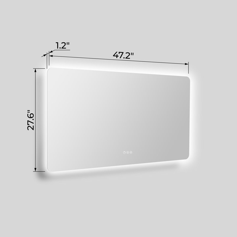 Streamline Rectangular Frameless LED Bathroom Vanity Mirror with Defogger, Dimmability, Color Temperature Change