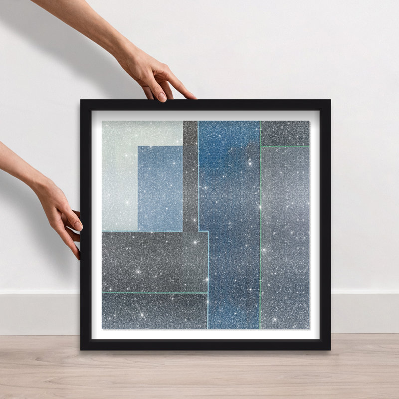 Desert Stillness II Shadowbox Abstract Print by Oliver Gal, Black Frame, 12 x 12, 21.5"H x 21.5"W, Black Frame