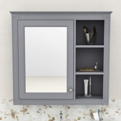 Armoire à pharmacie murale avec miroir et rangement dissimulé Xhoana