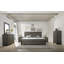 Contemporary Wood Panel Bed, Grey Finish-922209969