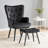 Tufted Wingback Chair and Ottoman-390166509