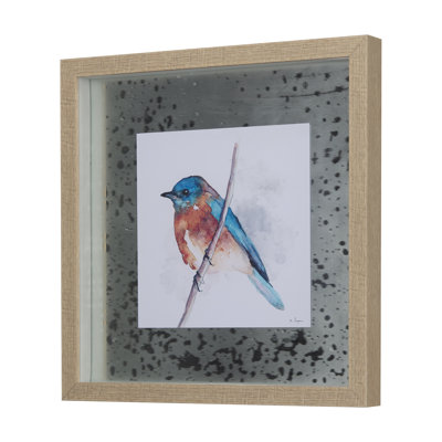 Cardinal a Hand Embelished Textured Framed Art Print Matted under Glass