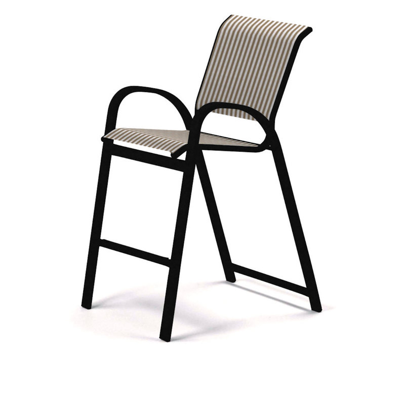 Tabouret de bar Holna, Noir texturé, Brun clair