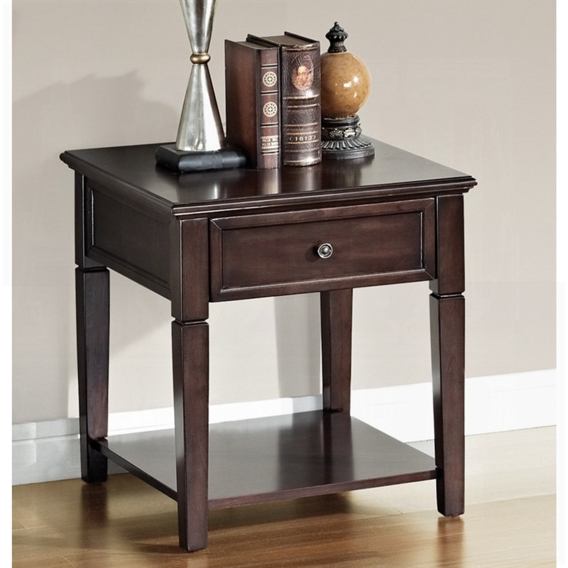 Malachi Walnut Finish End Table