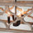Gatlin 27.5" W 8-Light Wood and Metal Rectangle Chandelier