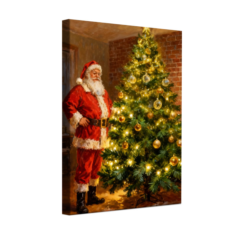 Christmas Santa Claus Christmas Tree Holiday Scene