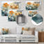 Orange orange sarcelle Botanical Fragments - Botanicals abstraits, art mural en métal, salon-340668037