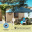 Pavillon de jardin en métal bleu et tissu Oxford pour espace extérieur avec rangement et conception réglable