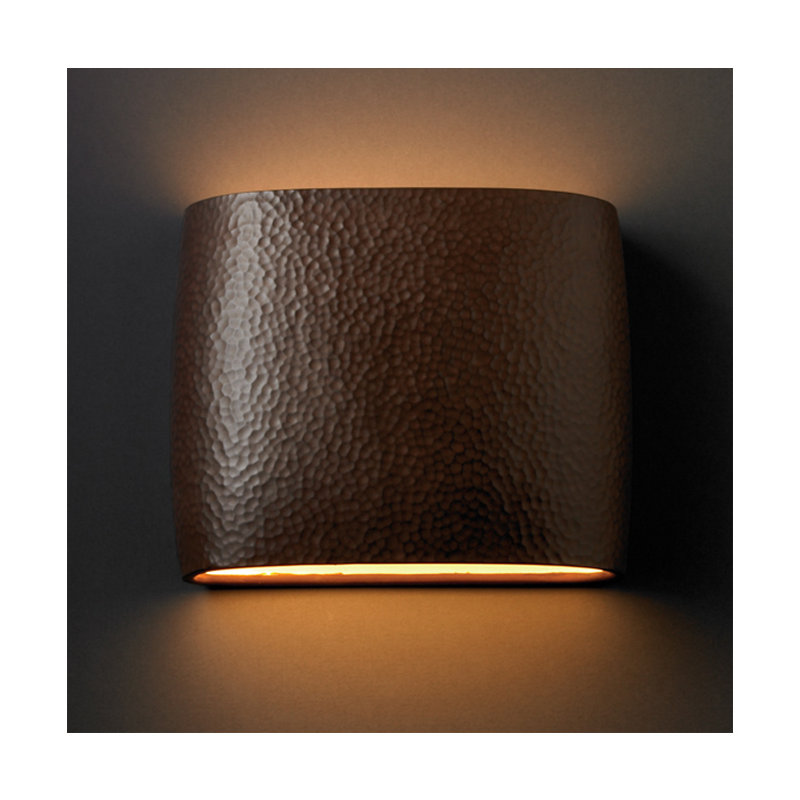 Armance Ceramic Wall Sconce, Hammered Iron