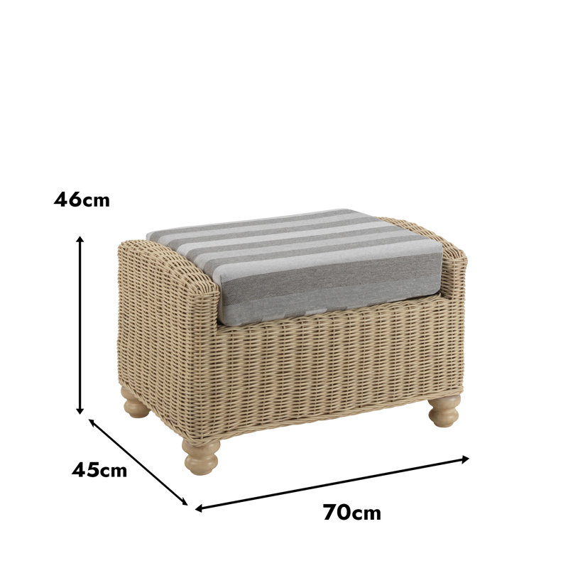 70cm Wide Striped Footstool Ottoman