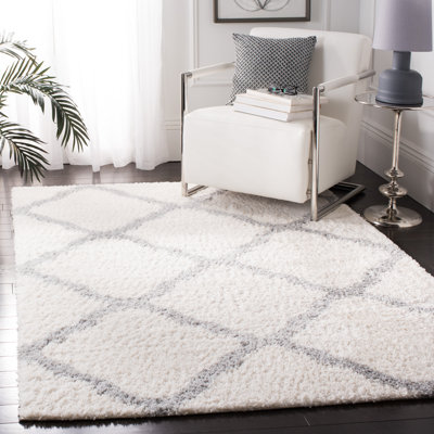 Tapis à poil long à motif géométrique Lamoreaux