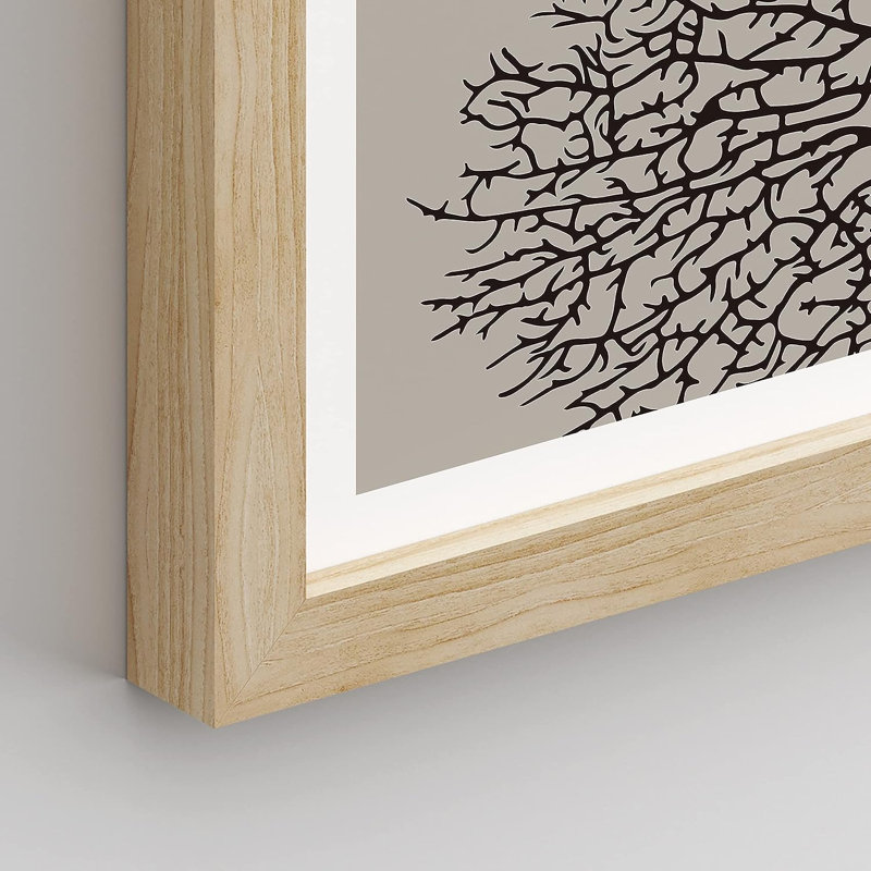 «Paint Stroke Palm Leaf», reproduction d'art sur papier 6 pièces, H 14 po x l 11 po x P 1 po, Naturel