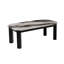 Table basse rectangulaire en faux panda en marbre, pieds noirs, finition style contemporain en bois