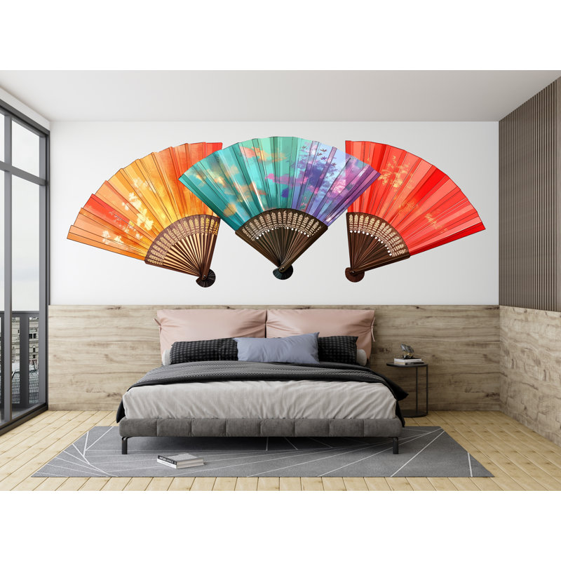 Adhésif décoratif asiatique, art mural japonais, 13 x 24 pouces