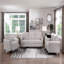 Mobilier de salon de style moderne rembourré en tissu texturé de couleur sable-1265898131