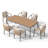 Patio 6-person Dining Set With Cushions-1250326467-1250326466