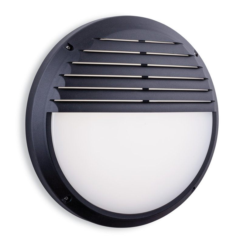 11.02cm H Integrated LED Outdoor Bulkhead Light, Black