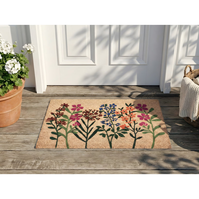 Non-Slip Floral Doormat, 45cm W x 75cm L