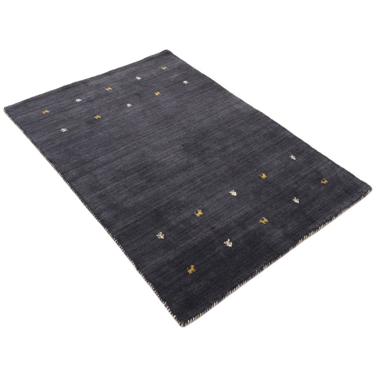 Handwoven Wool Gabbeh Uni Black Rug