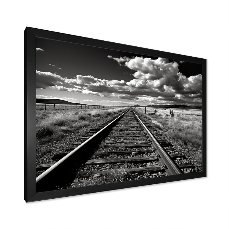 Photo de train noir et blanc - décoration murale train, Cadre photo noir, H 24 po x l 32 po x P 1 po