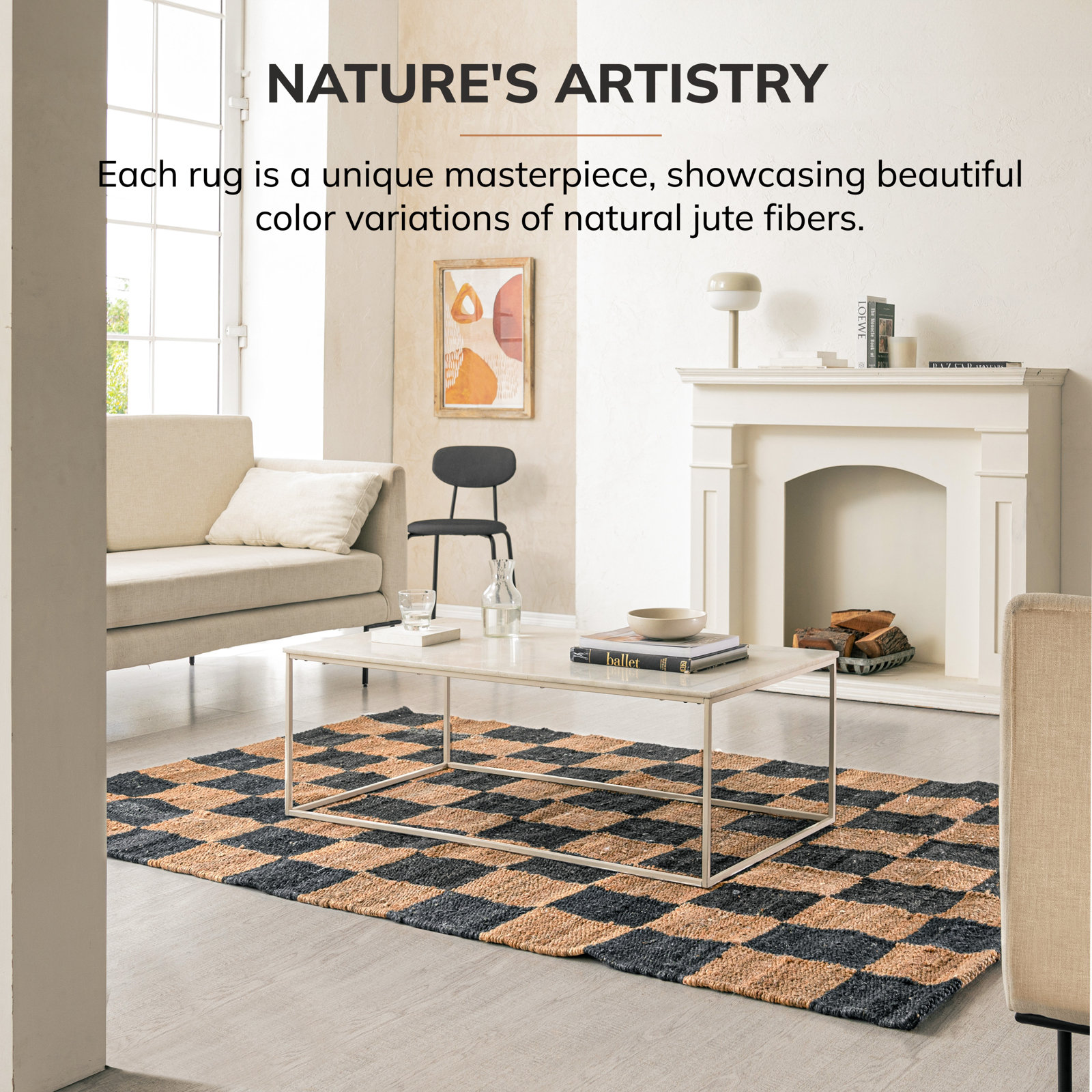 Madalene Checkerboard Tobacco and Charcoal Rug, Runner 2'6" x 8'