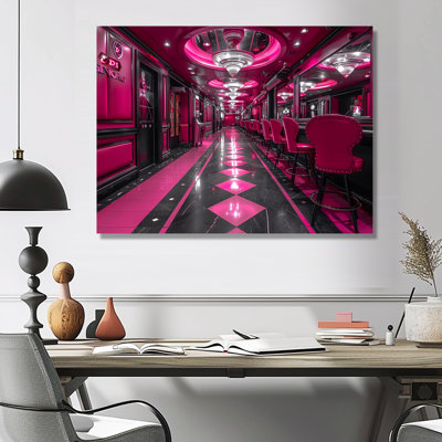 Casinos rose / noir et chanceux - Art mural