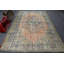 Tapis turc surdimensionné tissé à la main de style rétro idéal pour le bureau ou la chambre à coucher dans une couleur orange vibrante