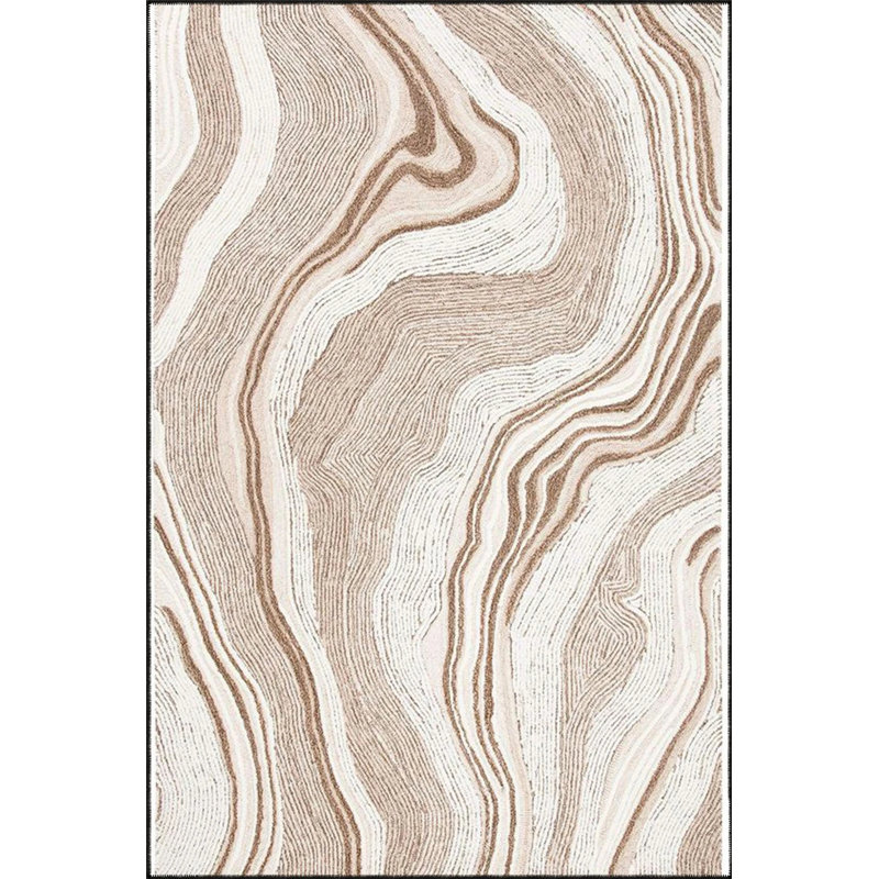 Tapis crème lavable à motif ondulé crème, Rectangle 2 pi 4 po x 4 pi