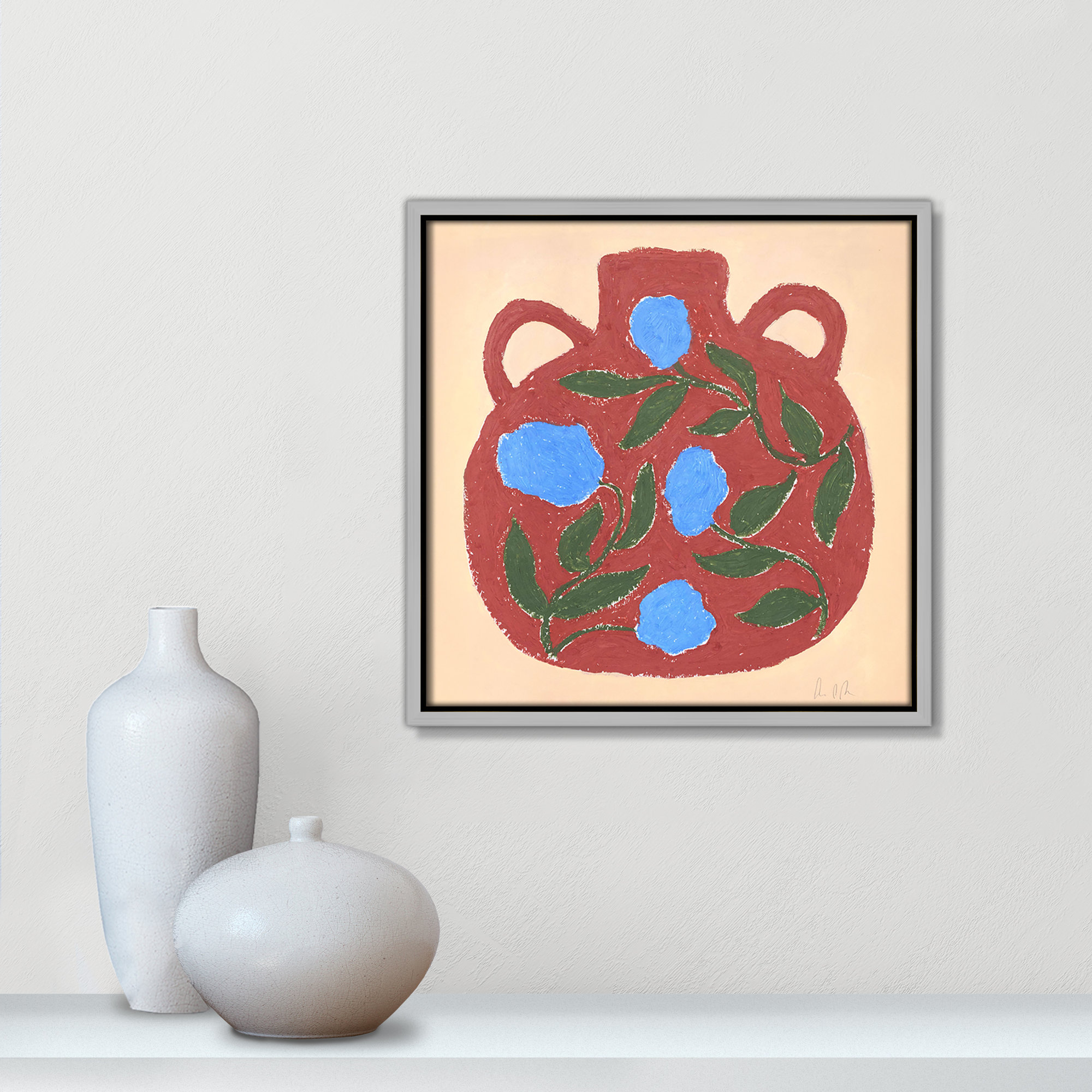 Vase No. 04 Print by Camilla Bergqvist, 13.5" H x 13.5" W, Silver