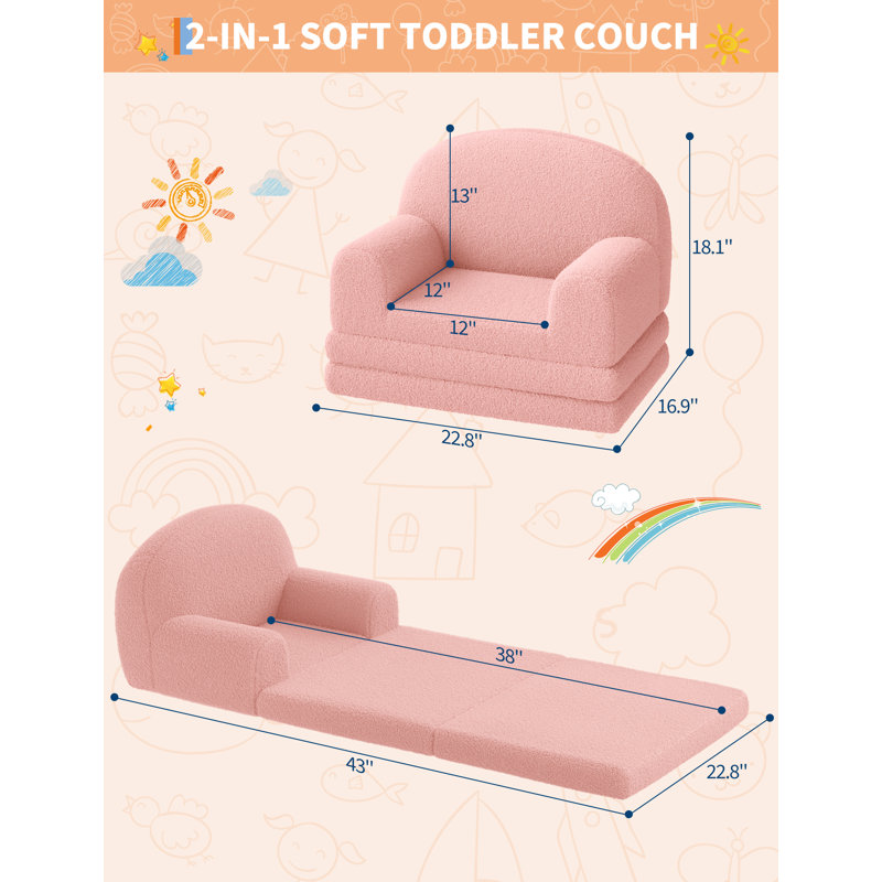 57.91cm Reception Sofa, Pink