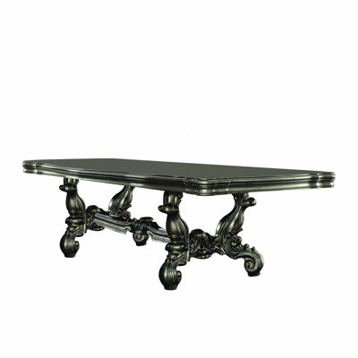  46" Green Solid Wood Trestle Base Dining Table