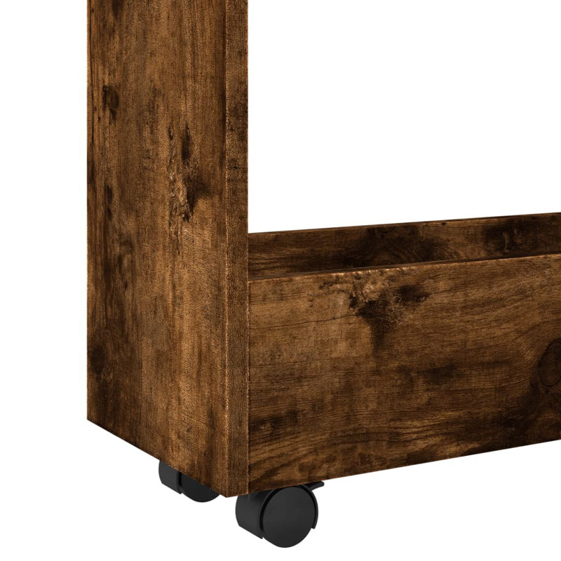 Narrow Serving Cart, Smoked Oak