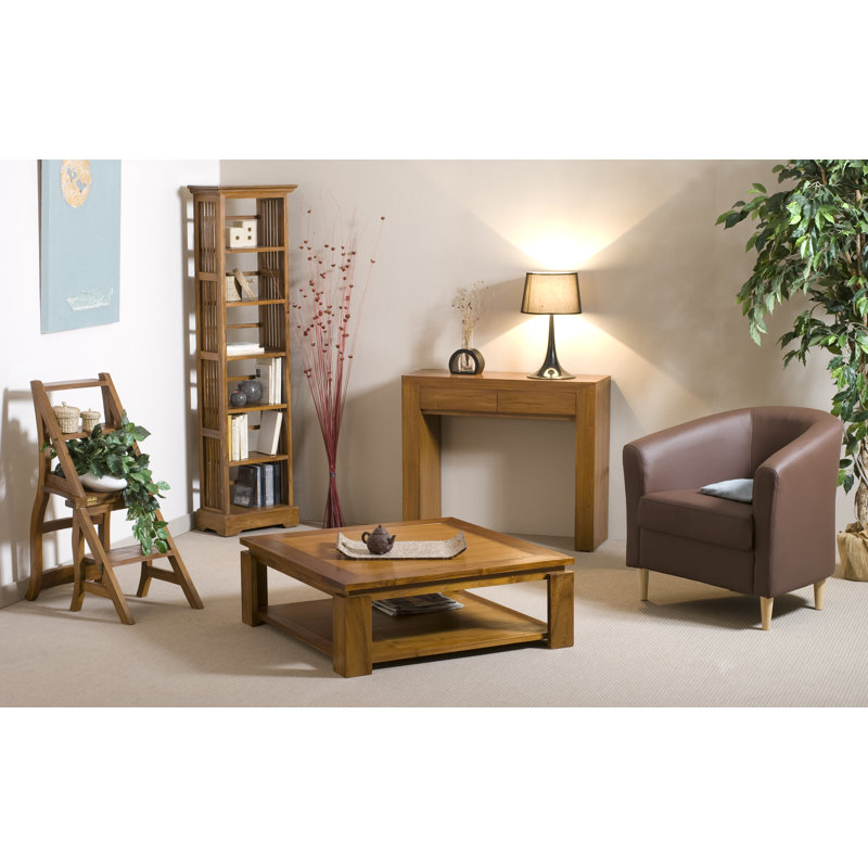 Four Leg Coffee Table with Storage, Honey