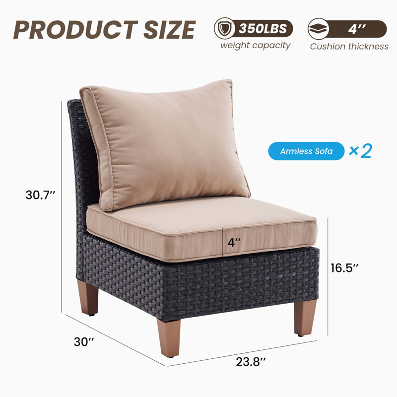 Ensemble de canapé modulaire d'extérieur en osier