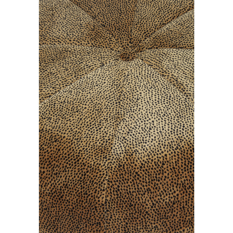 Giulia 82cm Wide Round Animal Print Pouf Ottoman