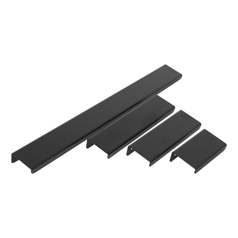 Matte Black Stainless Steel Modern Finger Pull Handle