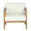 Chaise de patio d'extérieur en bois d'acacia avec coussin beige, fauteuil d'appoint simple en corde pour patio