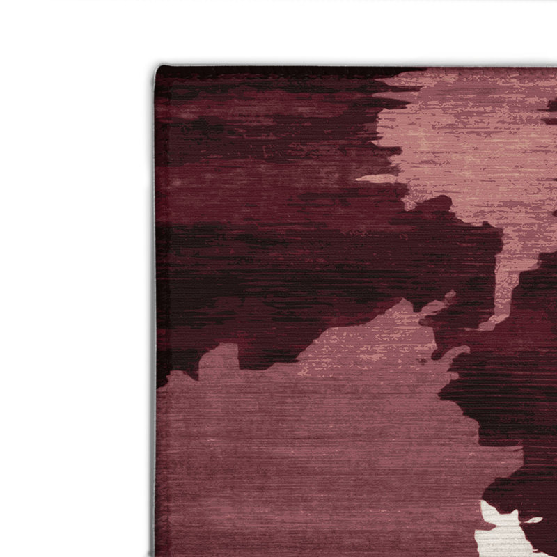Watercolor Red Indoor and Outdoor Area Rug, Rectangle 4' x 6'