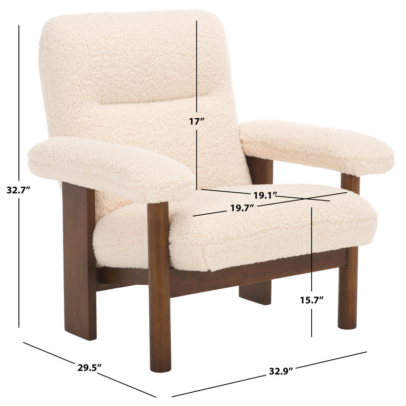 Natheniel Upholstered Armchair, Cream, Brown